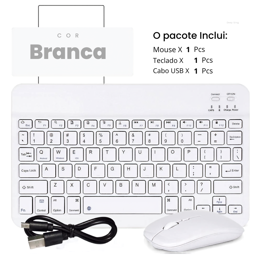 Teclado portátil sem fio bluetooth para tablet celular pc notebook