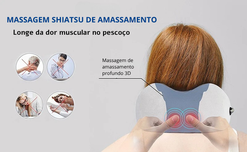 Massageador de pescoço cervical almofada usb