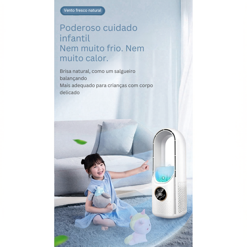 Ar-Condicionado Portátil FreshMax 3 em 1 - Climatizador e Umidificador USB Silencioso