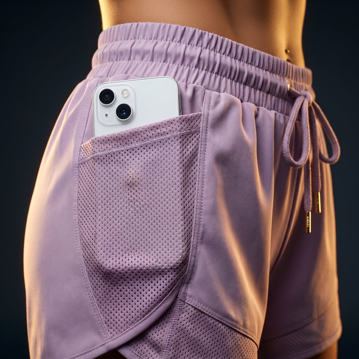 Shorts Fitness Feminino com Bolsos Invisíveis e Secagem Rápida