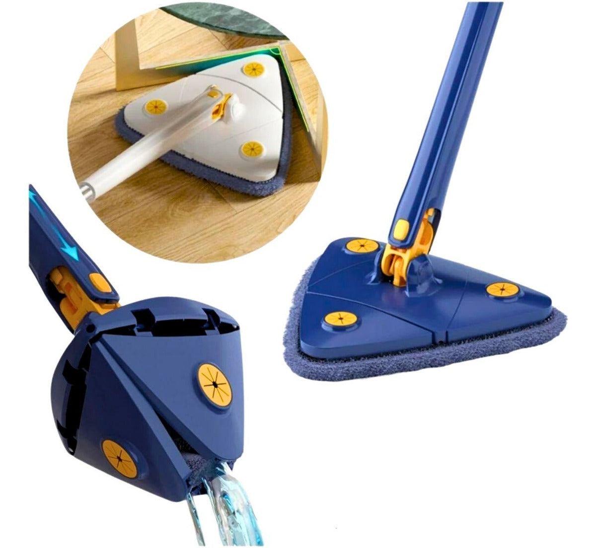 Rodo esfregão de limpeza triangular 360 graus