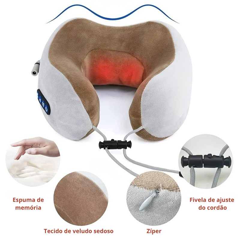 Massageador de pescoço cervical almofada usb