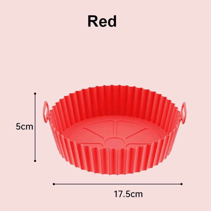 Forma para air fryer de silicone - sem sujeira - reutilizável, lavavel e  antiaderente 19 cm - cores sortidas