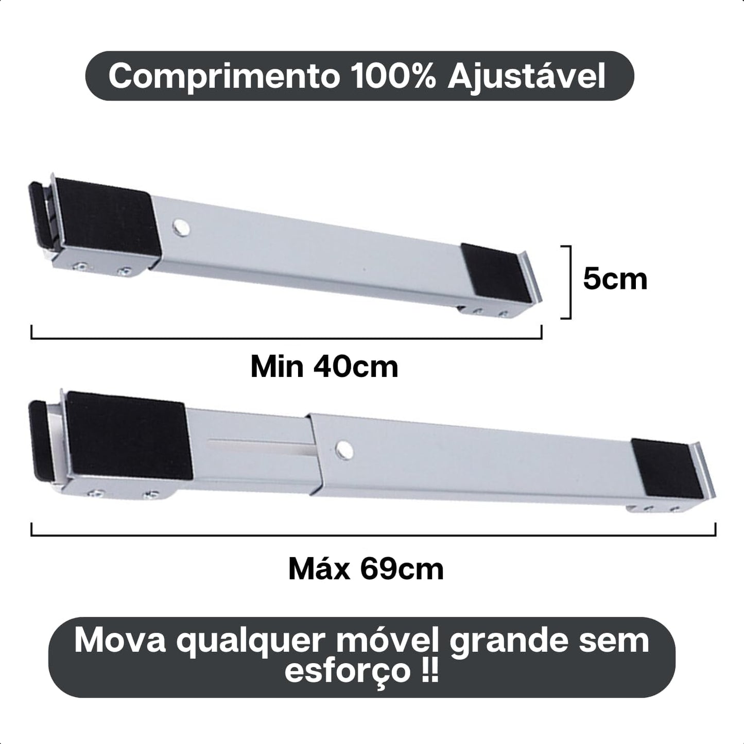 Suporte base com rodinhas para geladeira, fogão e máquinas de lavar