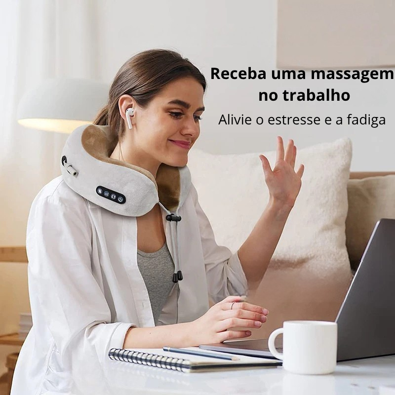Massageador de pescoço cervical almofada usb