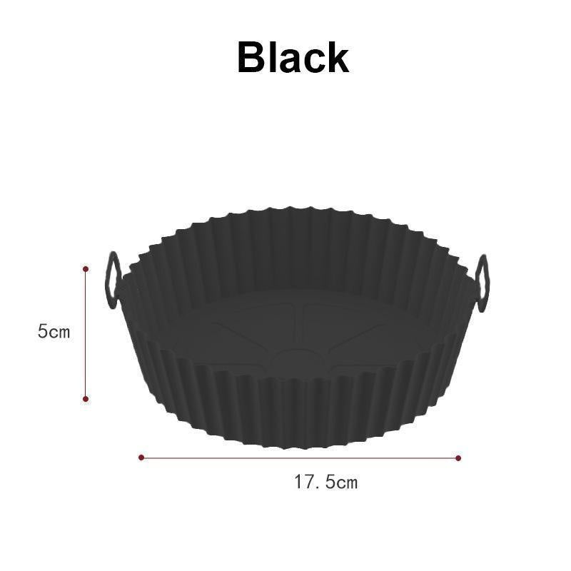 Forma para air fryer de silicone - sem sujeira - reutilizável, lavavel e  antiaderente 19 cm - cores sortidas