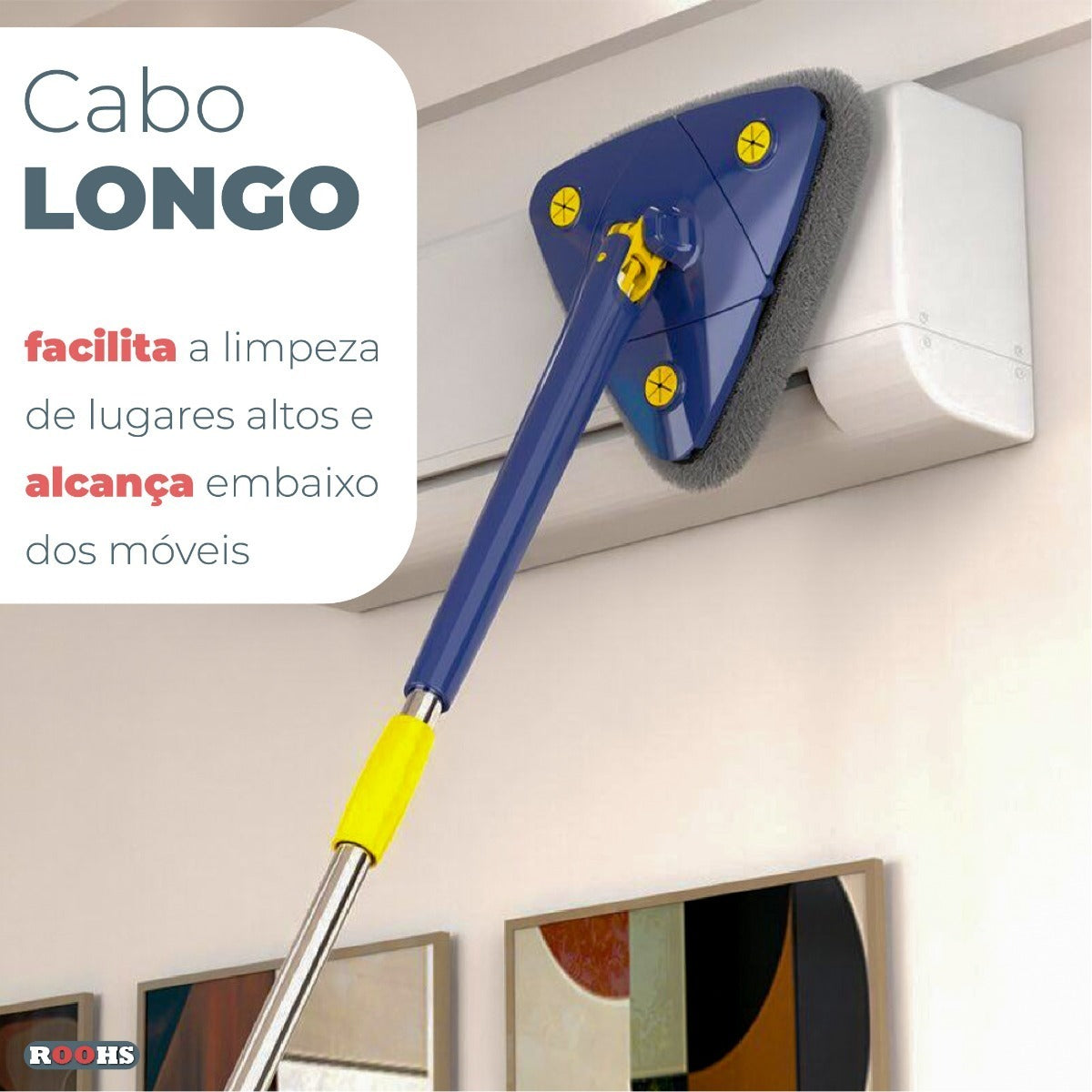 Rodo esfregão de limpeza triangular 360 graus