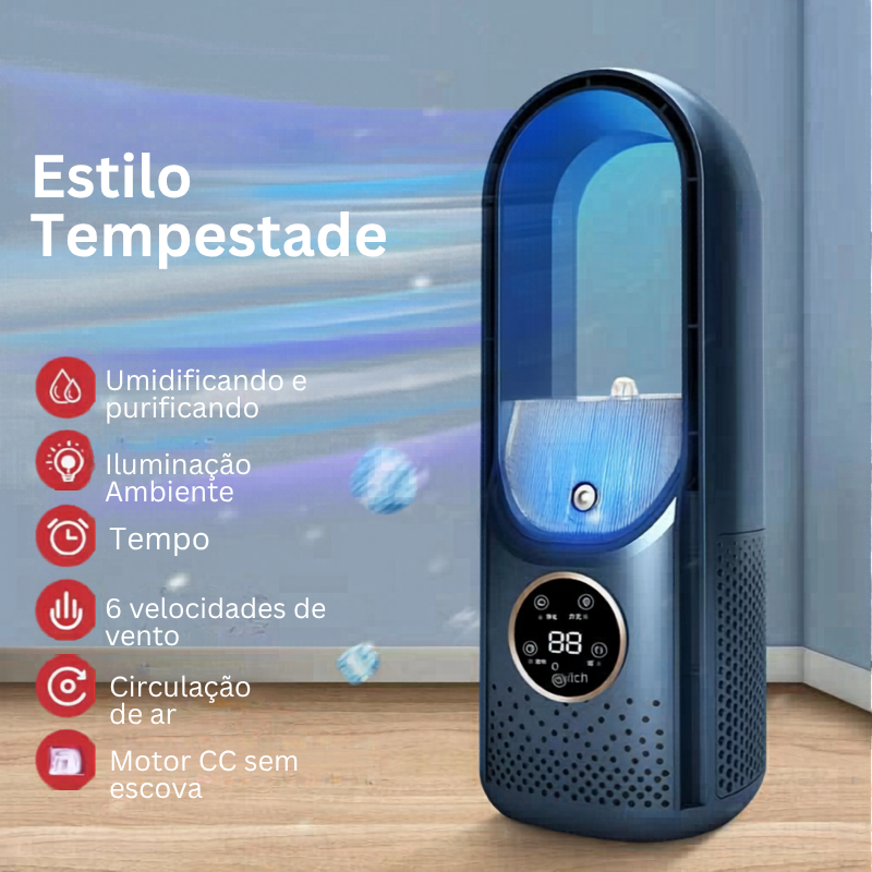 Ar-Condicionado Portátil FreshMax 3 em 1 - Climatizador e Umidificador USB Silencioso