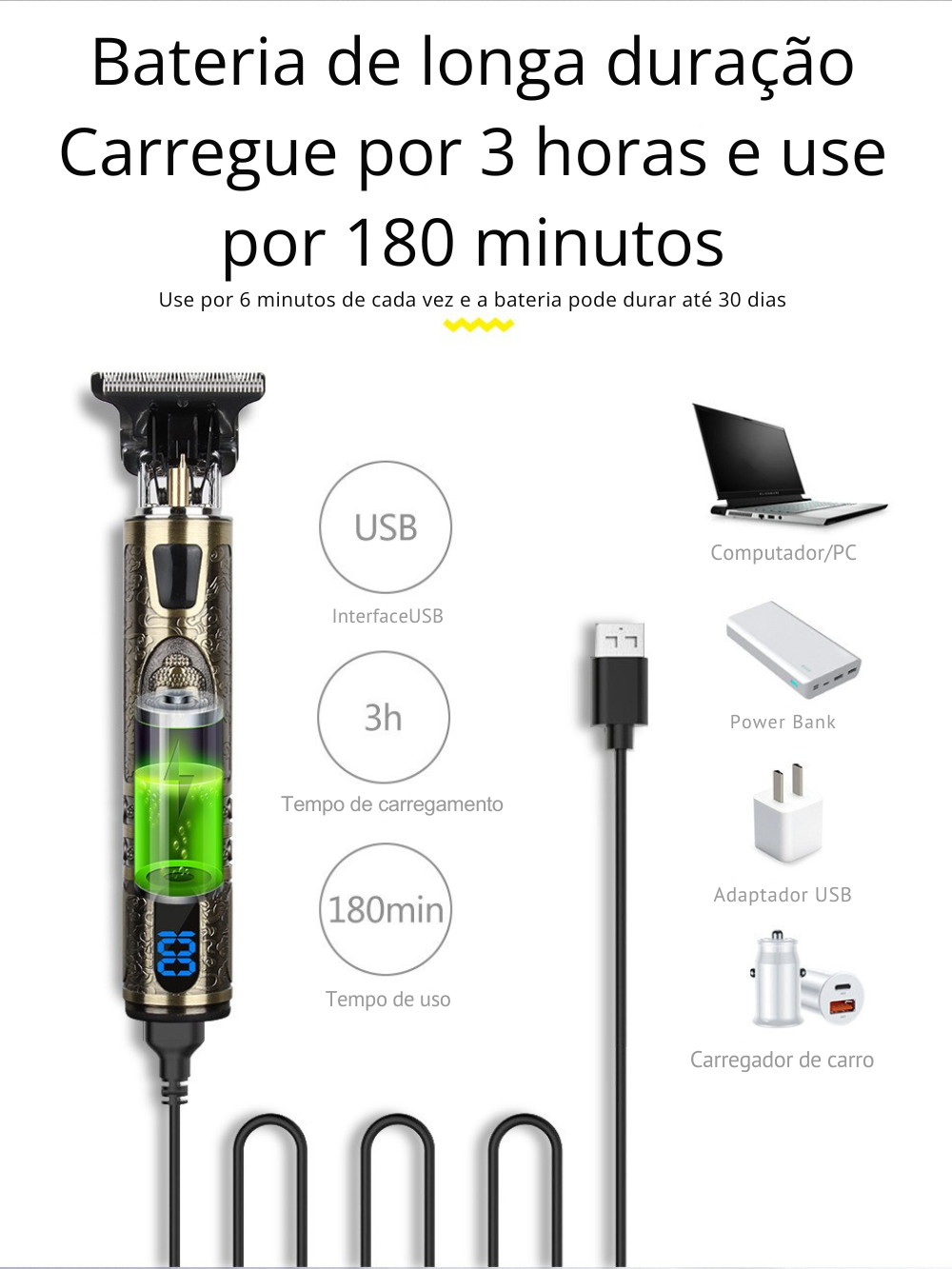Máquina de cortar cabelo barba