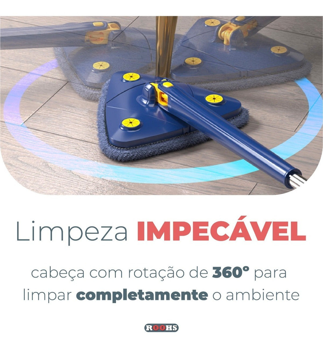 Rodo esfregão de limpeza triangular 360 graus