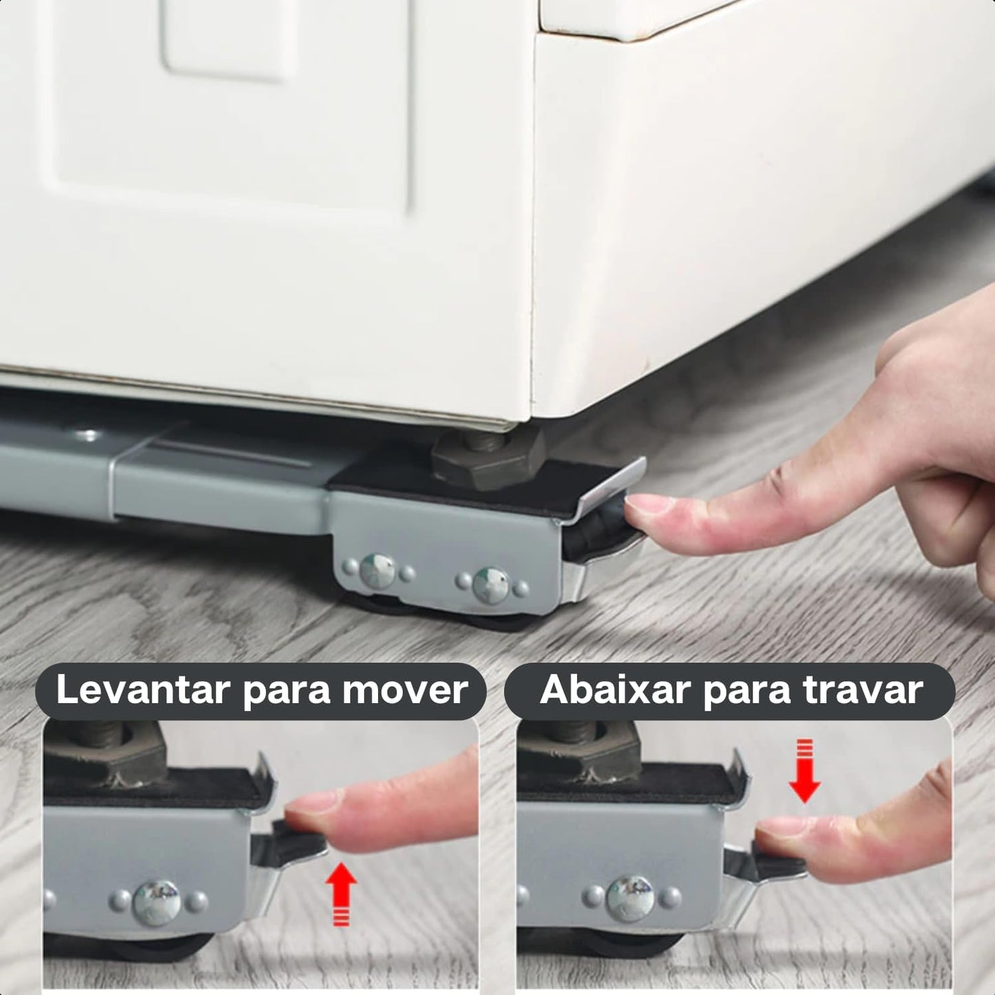 Suporte base com rodinhas para geladeira, fogão e máquinas de lavar