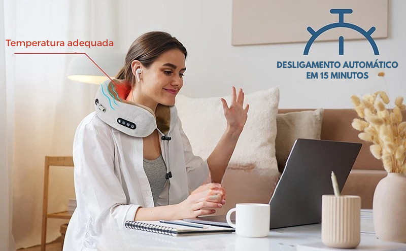 Massageador de pescoço cervical almofada usb