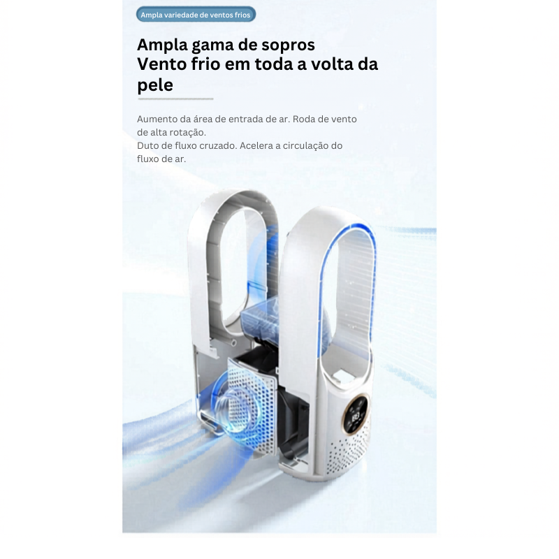 Ar-Condicionado Portátil FreshMax 3 em 1 - Climatizador e Umidificador USB Silencioso