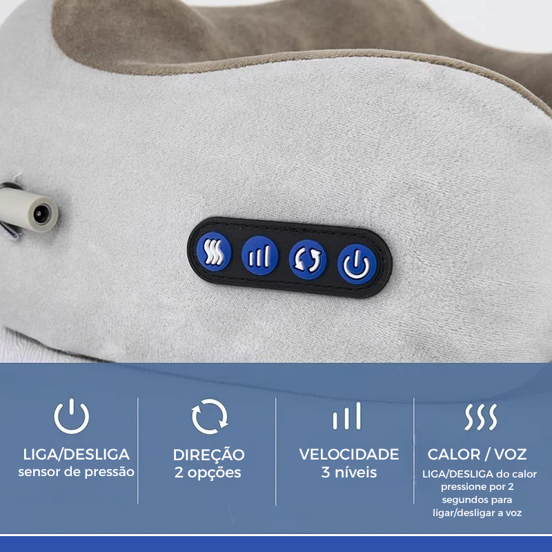 Massageador de pescoço cervical almofada usb