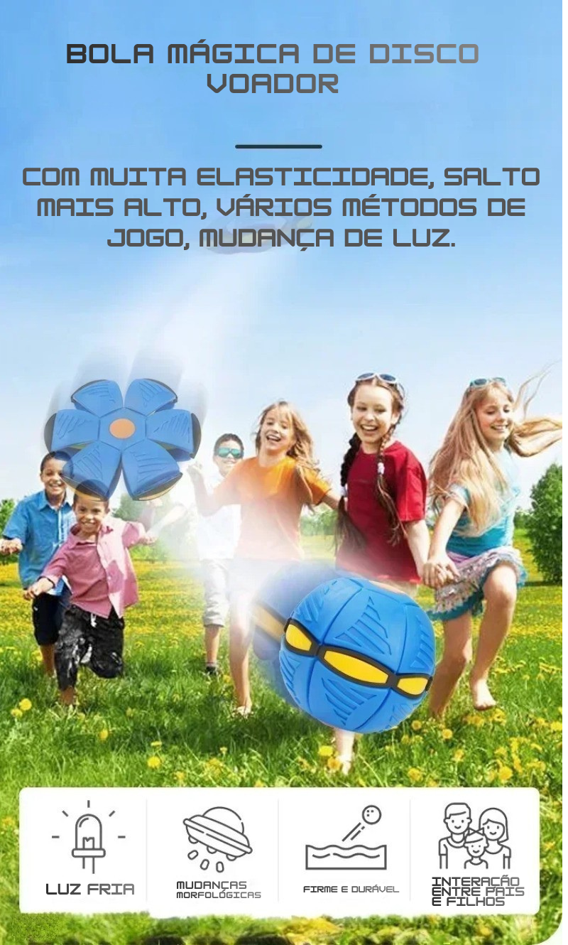 Brinquedo Bola Mágica Transforma Disco Voador Profissional com LED