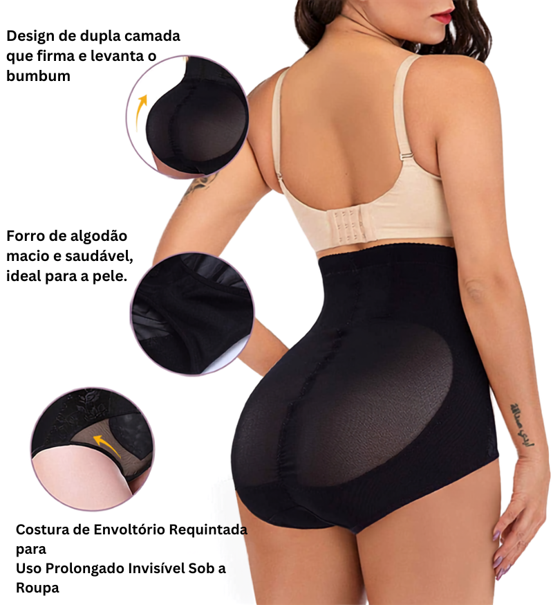 Calcinha Modeladora com Gancho- Preta