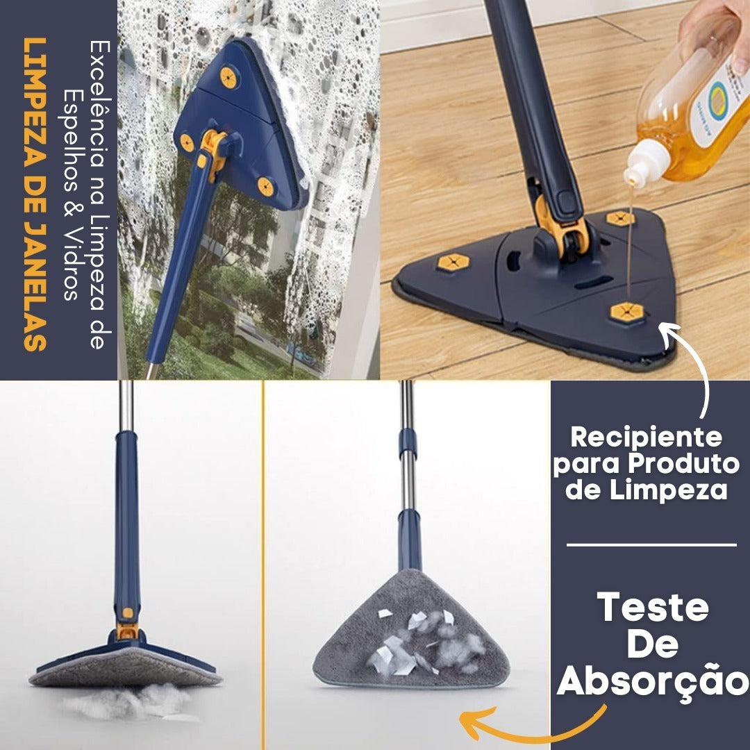 Rodo esfregão de limpeza triangular 360 graus