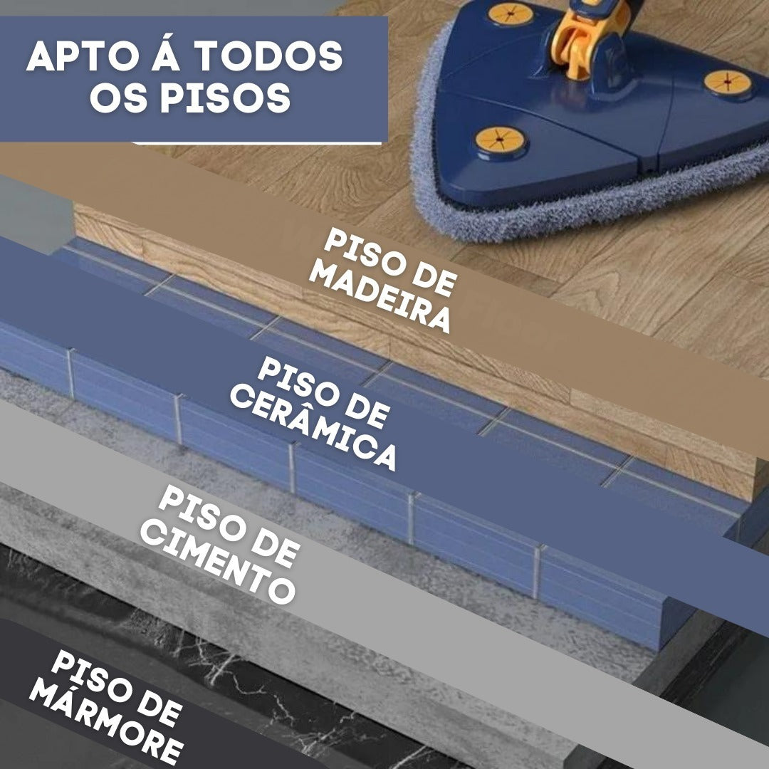 Rodo esfregão de limpeza triangular 360 graus