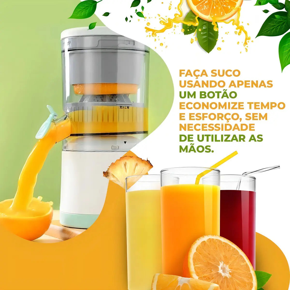 Espremedor de Frutas Elétrico Portátil - Extrator Automático USB