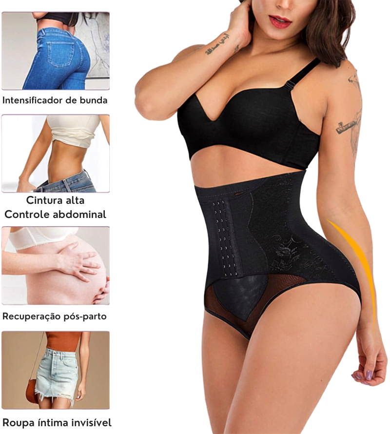 Calcinha Modeladora com Gancho- Preta