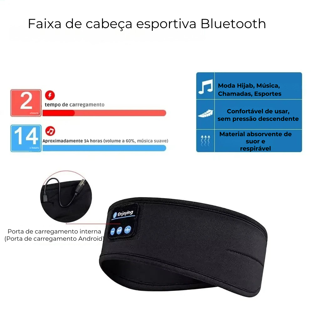 Fone de Ouvido banda Faixa Bluetooth